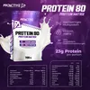 A marketing image for ProActive Protein 80, showing the product packaging and highlighting its features and nutritional information. Produktbild-Vorschau