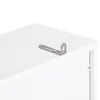 A close-up shot of a white cabinet with a metal bracket attached to the top corner. Náhled obrázku produktu