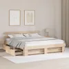 vidaXL Bettrahmen mit Kopfteil Braun 200 x 200 cm Massives Produktbild-Vorschau 3
