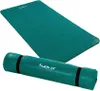 A teal yoga mat is shown unrolled and rolled up. Náhľad obrázku produktu
