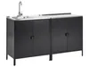 BELIANI Outdoor-Küchenschrank Schwarz Stahl 2er Set mit Produktbild-Vorschau 1