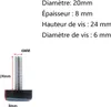 4x verstellbarer Teflonfuß, PTFE, verstellbare M6-Schraube, Produktbild-Vorschau 2