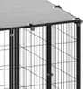 vidaXL Psia búda 110x110x110 cm Oceľová čierna Náhľad obrázku produktu 4
