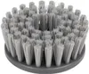 A close-up view of the top of a gray electric cleaning brush head with many bristles. Produktbild-Vorschau