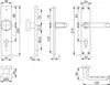 Technical drawings with dimensions of a door handle set. Podgląd zdjęcia produktu