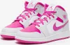 Nike Air Jordan 1 Mid White Fire Pink Iris Whisper Sneaker Anteprima dell’immagine prodotto 2