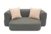 A gray sofa with two beige cushions is shown against a white background. Produktbild-Vorschau