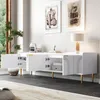 Merax TV-Schrank mit 3D-Türen, TV Lowboard mit goldene Produktbild-Vorschau 5