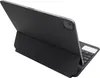 A black tablet case with a keyboard is shown from a diagonal, rear-facing angle. Náhled obrázku produktu