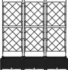 vidaXL Vasi da giardino, set da 3 pezzi, nero, 120 x 40 x Anteprima dell’immagine prodotto 5
