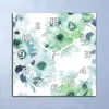 A square wall clock with a watercolor floral design. Produktbild-Vorschau