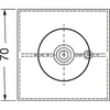A technical drawing of a table leg with dimensions. Produktbild-Vorschau