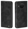 A black flip case for a smartphone is shown from two angles. Produktbild-Vorschau