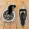 Two views of a chair caster wheel with dimensions indicated by measurement lines and text. Produktbild-Vorschau