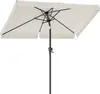 A rectangular patio umbrella is shown from a low angle, against a white background. Produktbild-Vorschau