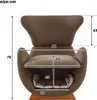 A diagram showing the dimensions of a brown armchair with a built-in pet bed. Náhľad obrázku produktu