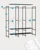 An illustration showing the components of a wardrobe system, with labels pointing to different parts. Náhled obrázku produktu