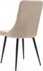 A beige upholstered dining chair with black legs, shown from the back. Podgląd zdjęcia produktu