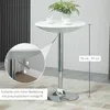 HOMCOM Bartisch Höhenverstellbarer Runder Esstisch Weiß Ø61 Produktbild-Vorschau 5