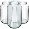 Three empty glass jars are arranged in a group against a white background. Podgląd zdjęcia produktu