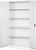 An open, empty white metal cabinet with multiple shelves. Produktbild-Vorschau