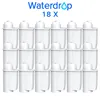 A grid of 18 white water filter cartridges, arranged in three rows of six, with the brand name 'Waterdrop' and '18 X' printed above. Anteprima dell’immagine prodotto