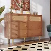 Rattanowa komoda z 6 szufladami i regulowaną półką, orzech Podgląd zdjęcia produktu 3