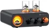 A black Fosi Audio MC331 DAC with two glowing vacuum tubes on top, a VU meter on the front, and copper-colored knobs. Produktbild-Vorschau