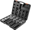 A black plastic carrying case containing a set of metal bearing puller and installer tools. Produktbild-Vorschau