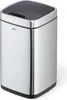 A silver sensor trash can with a black lid is shown against a white background. Podgląd zdjęcia produktu