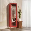 Vetrinetta Libreria a 4 ripiani Vetrinetta in metallo rosso Anteprima dell’immagine prodotto 3
