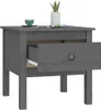 vidaXL Bočný stolík Grey 50x50x49 cm Borovicový masív Náhľad obrázku produktu 4