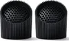 Two black cylindrical speakers with a honeycomb grill are shown against a white background. Podgląd zdjęcia produktu