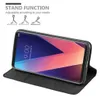 A smartphone in a black flip case, displayed in a stand function. Náhled obrázku produktu