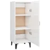 vidaXL Kredens biały wysoki połysk 34,5x34x90 cm materiał Podgląd zdjęcia produktu 9