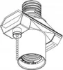 A line drawing of a lamp socket adapter with a pull chain. Anteprima dell’immagine prodotto