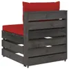 Modulares Mittelsofa mit Kissen Grau Imprägniertes Holz Produktbild-Vorschau 4