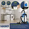 A laundry room setting with a vacuum cleaner and various household items. Produktbild-Vorschau