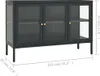 Příborník antracitový 105 x 35 x 70 cm ocel a sklo Náhled obrázku produktu 10
