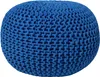 BELIANI Puf taburetka modrá okrúhla bavlnená 50 x 35 cm Náhľad obrázku produktu 1