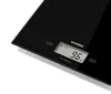 A close-up shot of a black digital kitchen scale with a display showing a weight reading. Produktbild-Vorschau