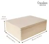 Creative Deco XL Grote houten kist met deksel, 40x30x14 cm Productafbeelding-voorbeeld 3