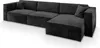 A black sectional sofa is shown from a diagonal angle against a white background. Produktbild-Vorschau