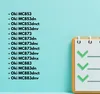 A list of product model numbers on a light blue background with a checklist icon on the right. Anteprima dell’immagine prodotto