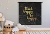 MuchoWow® Wandteppich Wandbehang Zitat - Glücklich - Gold - Produktbild-Vorschau 3