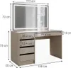 Schminktisch Vicco Sherry Greige Hochglanz 120 cm mit Produktbild-Vorschau 3