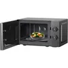 A gray microwave oven with its door open, showing a bowl of vegetables inside. Anteprima dell’immagine prodotto