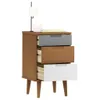 vidaXL Nachttisch MOLDE Braun 40x35x65 cm Massivholz Kiefer Produktbild-Vorschau 3