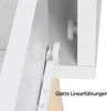 A close-up view of a drawer slide mechanism on a white piece of furniture. Produktbild-Vorschau