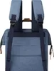 The back of a blue backpack with navy straps. Voir les images du produit